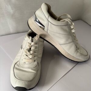 Michael Kors Allie Stride Trainer Bright White Sneakers Women sizes 6 EUC